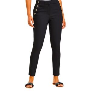 NWT-LOFT-Black Sailor Pants Curvy Sutton Skinny Size 18 Petite